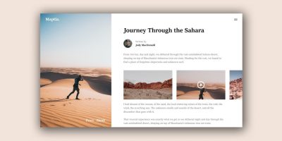 Net Design Pace Artwork #43 – Journey Weblog Web site [Adobe XD]