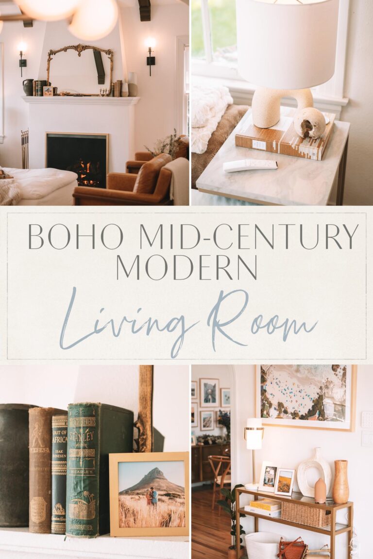 Read more about the article Cozy Dwelling Tour: Boho Mid-Century Fashionable Residing Room